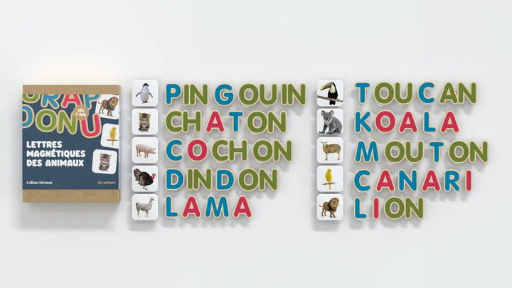 Lettres magnétiques des animaux Céline Alvarez - Eveil Montessori Maroc