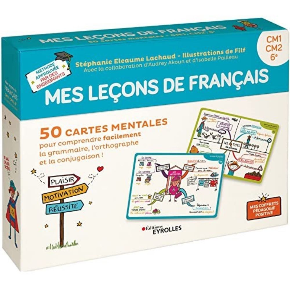 Mes leçons de Français en cartes mentales – Coffret cycle 3 (CM1, CM2, 6e) - Eveil Montessori Maroc