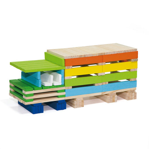 250 Briques colorées en bois - Eveil Montessori Maroc