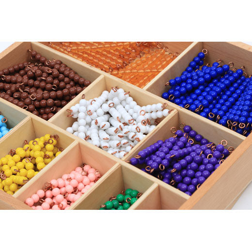Boîte de 55 barrettes de perles de 1 à 10 - Eveil Montessori Maroc