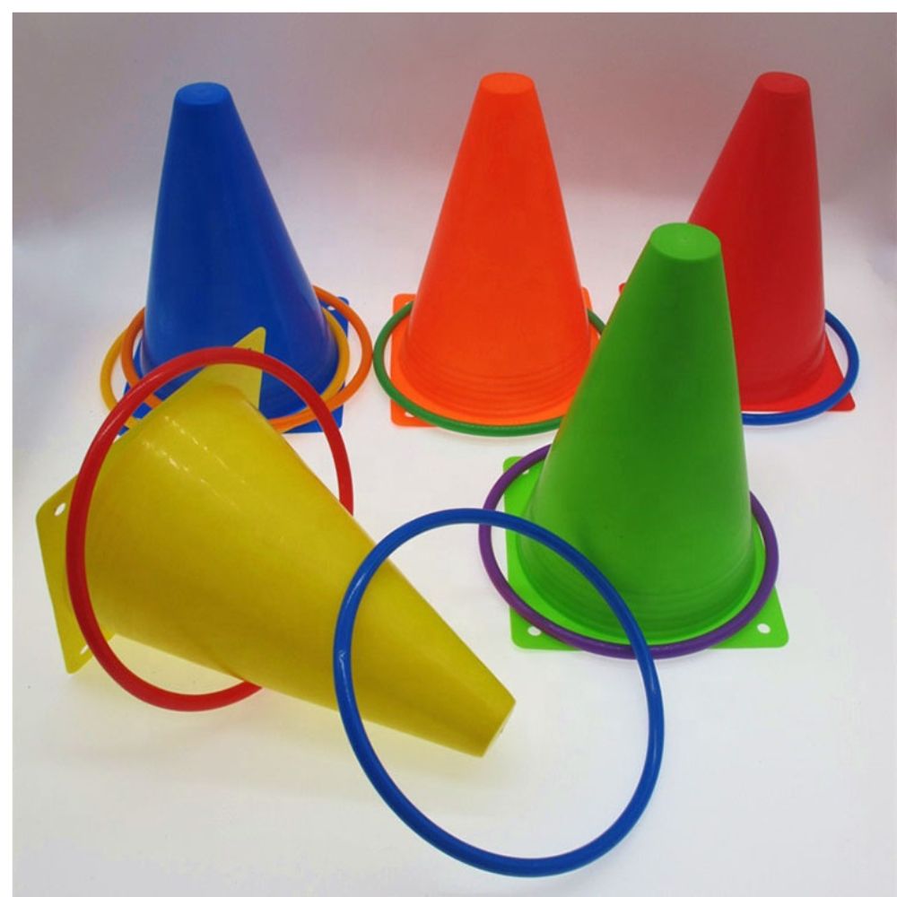 Ensemble cônes, petits cerceaux et coussins lestés - Eveil Montessori Maroc