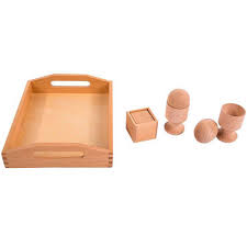 Exercice objets 3D en bois - Eveil Montessori Maroc