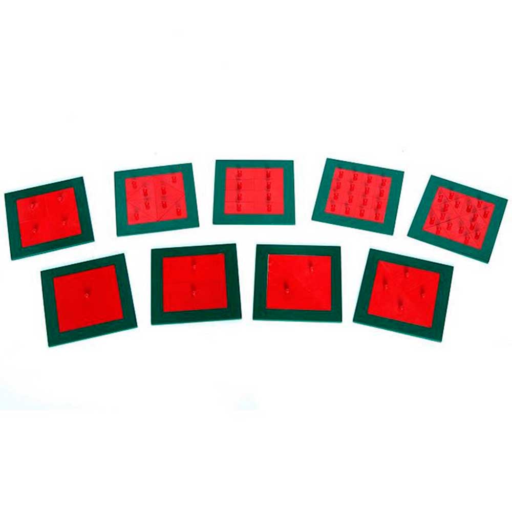 Fractions carrées en métal Montessori - Eveil Montessori Maroc