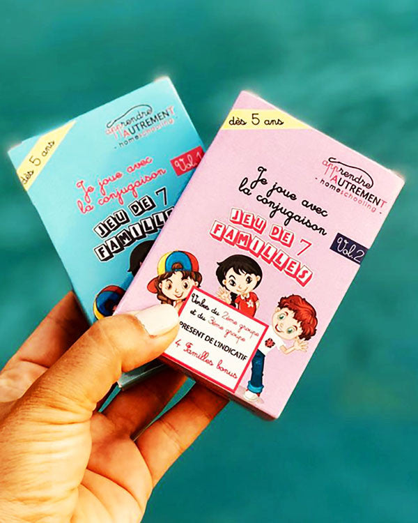 Jeux De 7 Familles : Je Joue Avec La Conjugaison Vol.1 Et Vol.2 - Eveil Montessori Maroc