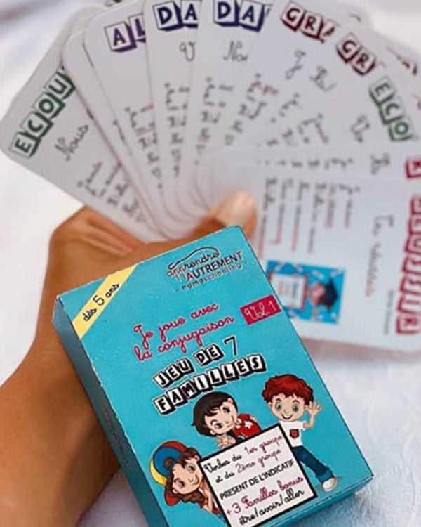 Jeux De 7 Familles : Je Joue Avec La Conjugaison Vol.1 Et Vol.2 - Eveil Montessori Maroc