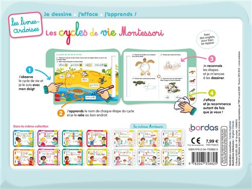 Les livres-ardoises - Les Cycles de vie Montessori - Eveil Montessori Maroc