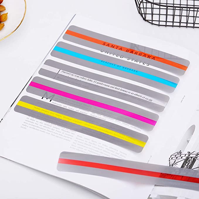 Pack de 8 règles de lecture colorées