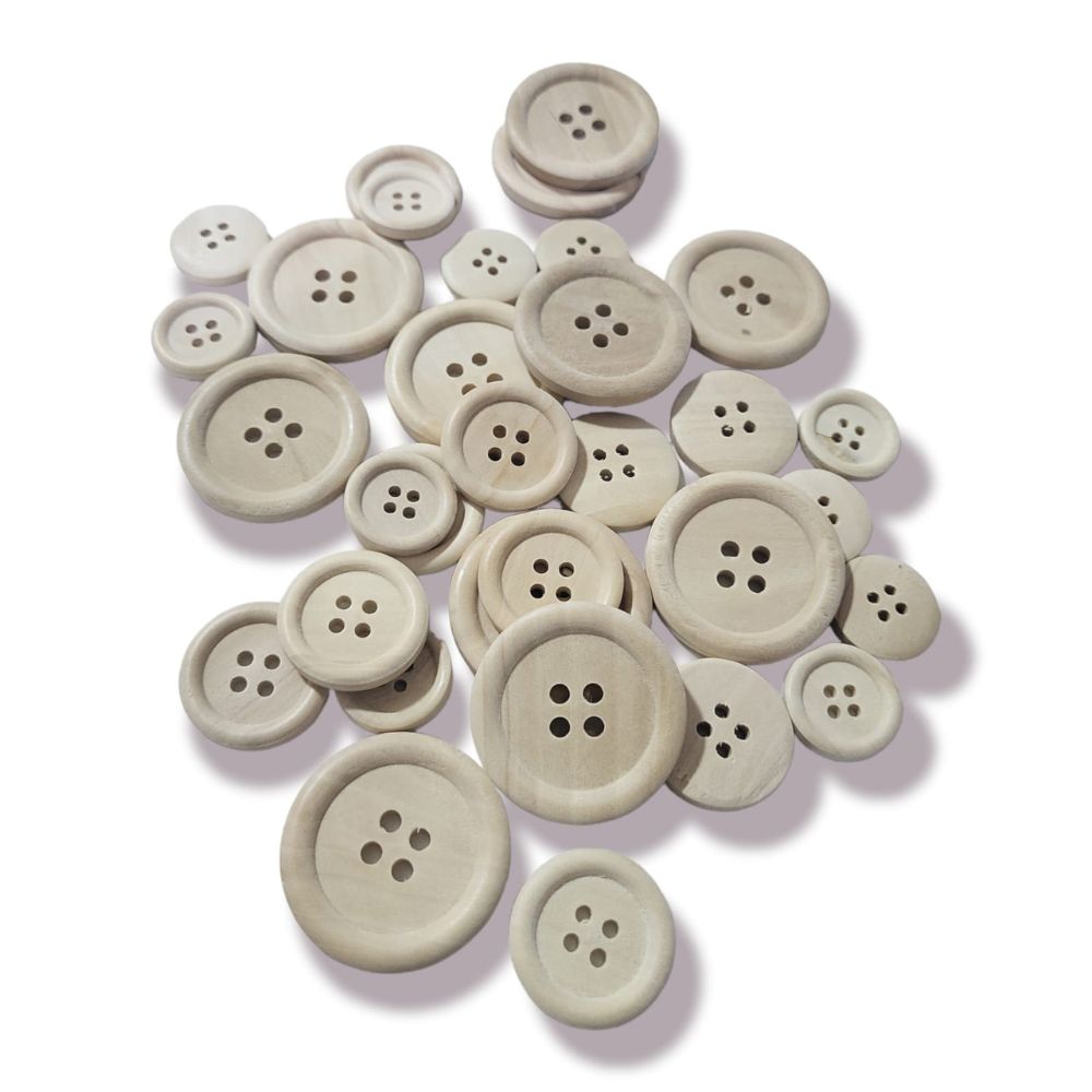 Lot de Boutons en bois naturel - Eveil Montessori Maroc