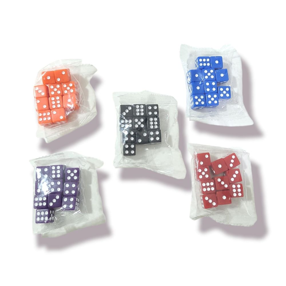 Lot de Dés couleurs 14 mm (Sachet) - Eveil Montessori Maroc
