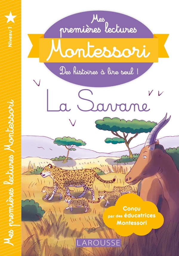 Premières lectures Montessori : Dans la savane - Eveil Montessori Maroc