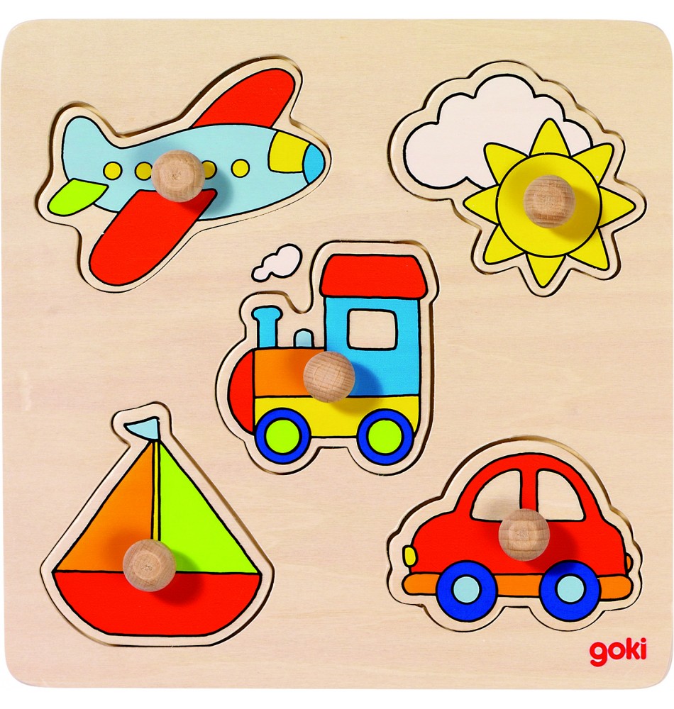 Puzzle à encastrements 5 images - Unité - Eveil Montessori Maroc