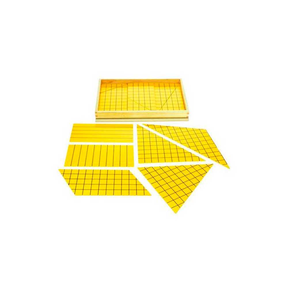Matériel des surfaces - Triangle Jaunes des surfaces - Eveil Montessori Maroc