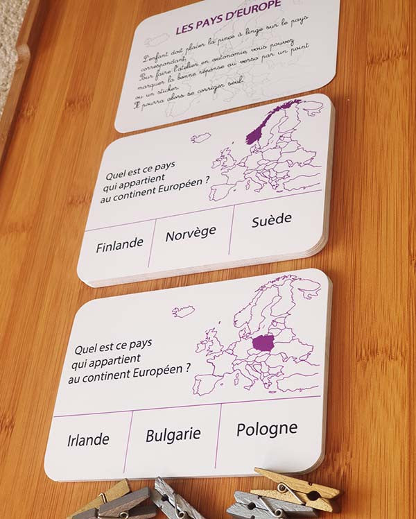 Les Pays d'Europe - Eveil Montessori Maroc