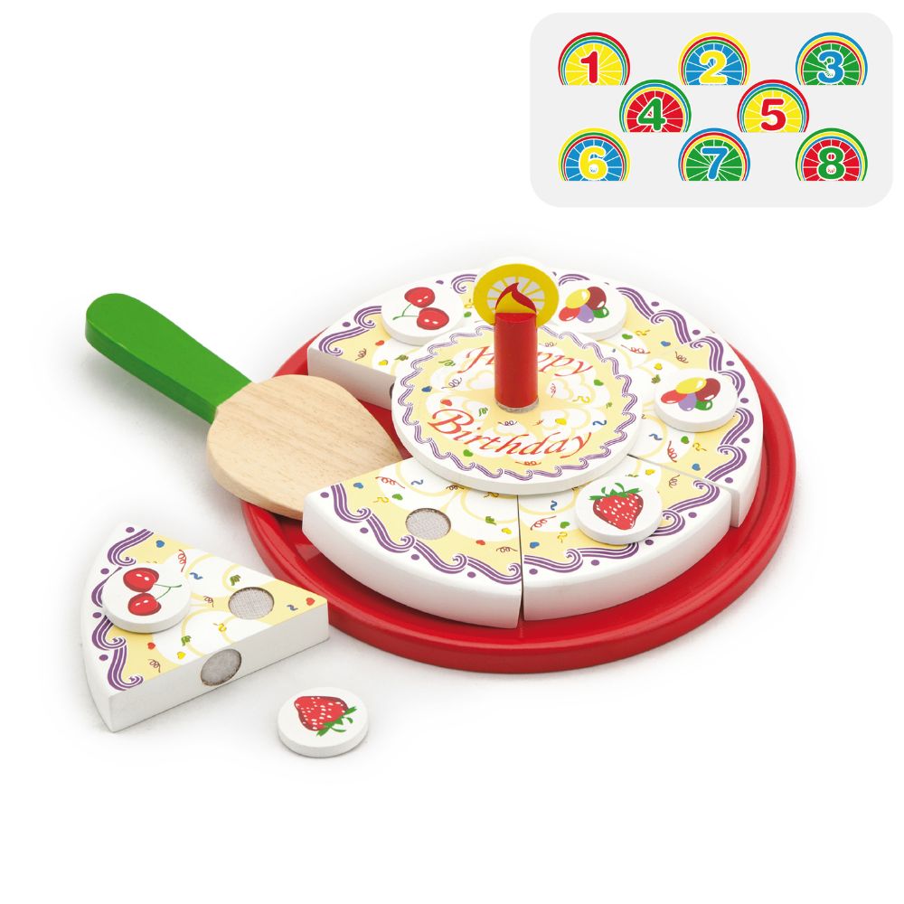 Gâteau D'anniversaire en bois, à découper - Eveil Montessori Maroc