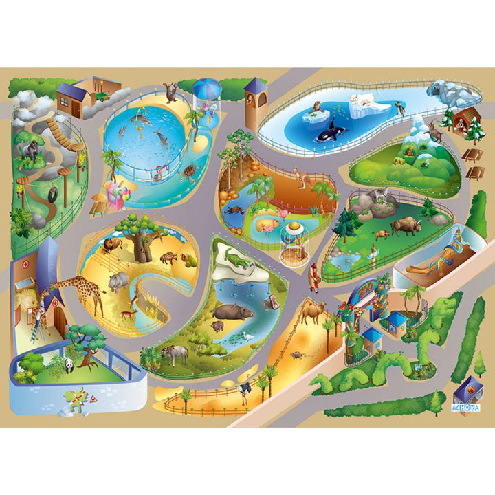 Grand Tapis de jeu - Le Zoo- 150 x 100 cm - Eveil Montessori Maroc