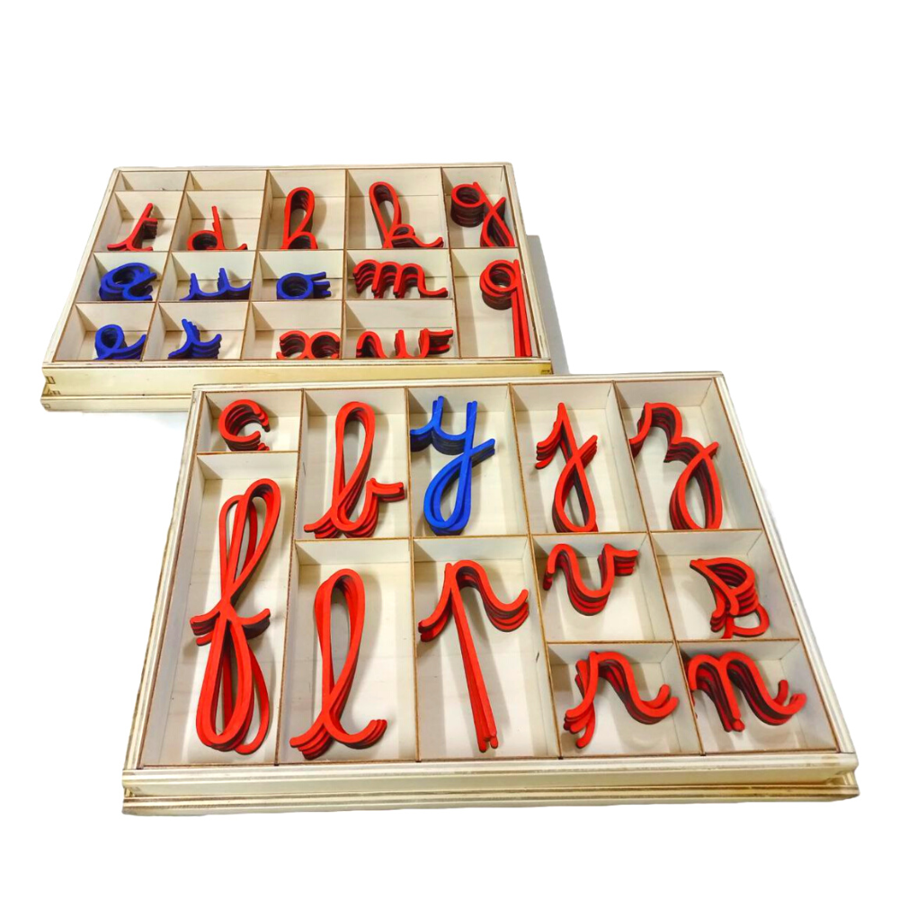 Grand alphabet mobile cursif en bois naturel - Ecriture Dumont | Maroc ...