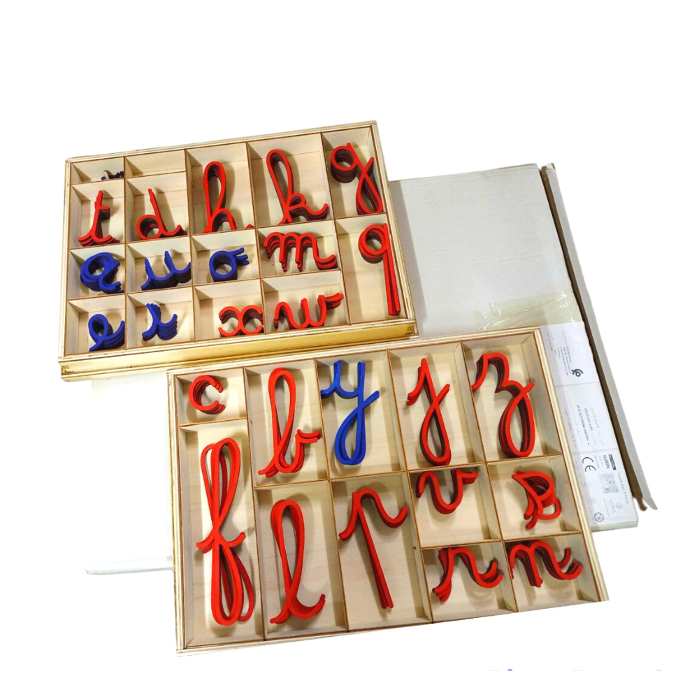 Grand alphabet mobile cursif en bois naturel - Ecriture Dumont | Maroc ...