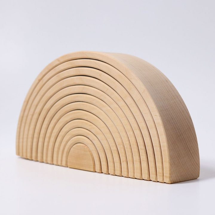 Grand arc-en-ciel 12 pièces - Bois Naturel - Eveil Montessori Maroc