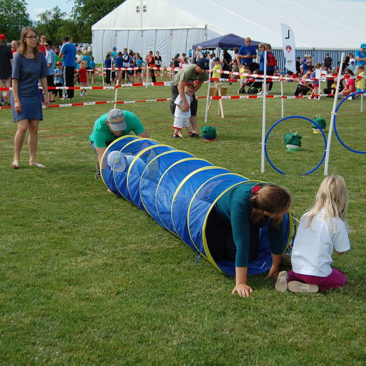 Grand tunnel en polyester bleu 175 x 60 cm - Eveil Montessori Maroc