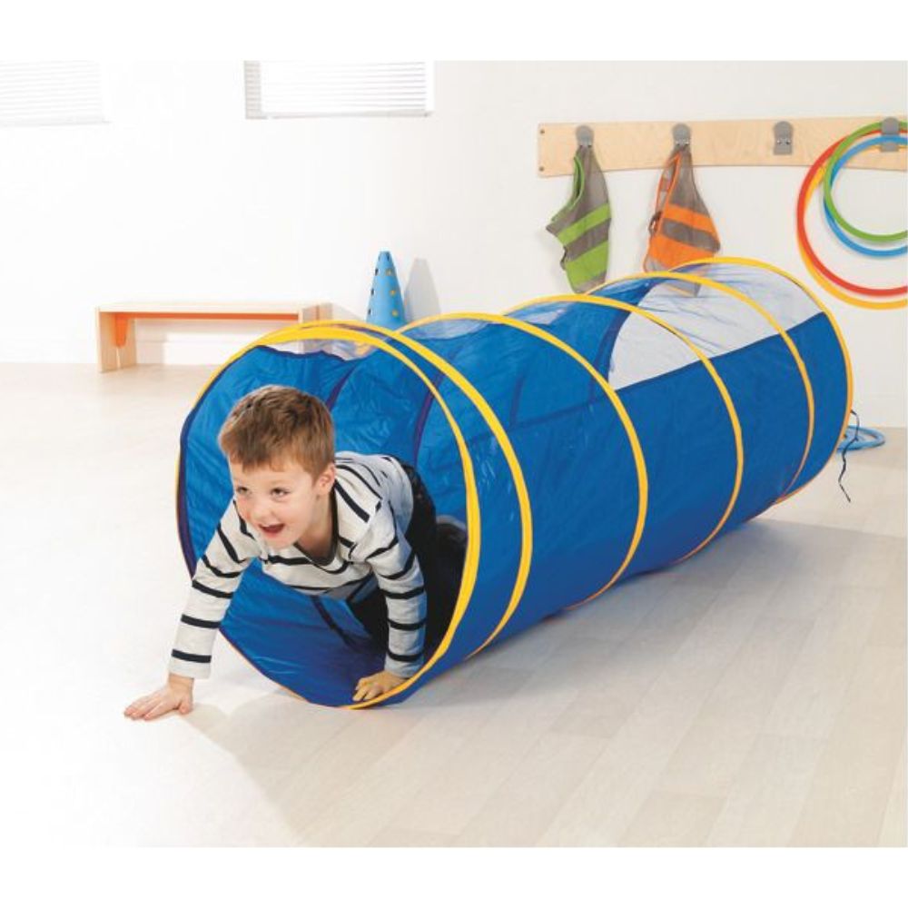 Grand tunnel en polyester bleu 175 x 60 cm - Eveil Montessori Maroc
