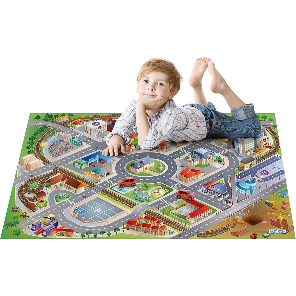 Grand Tapis de jeu - La ville - 150 x 100 cm - Eveil Montessori Maroc