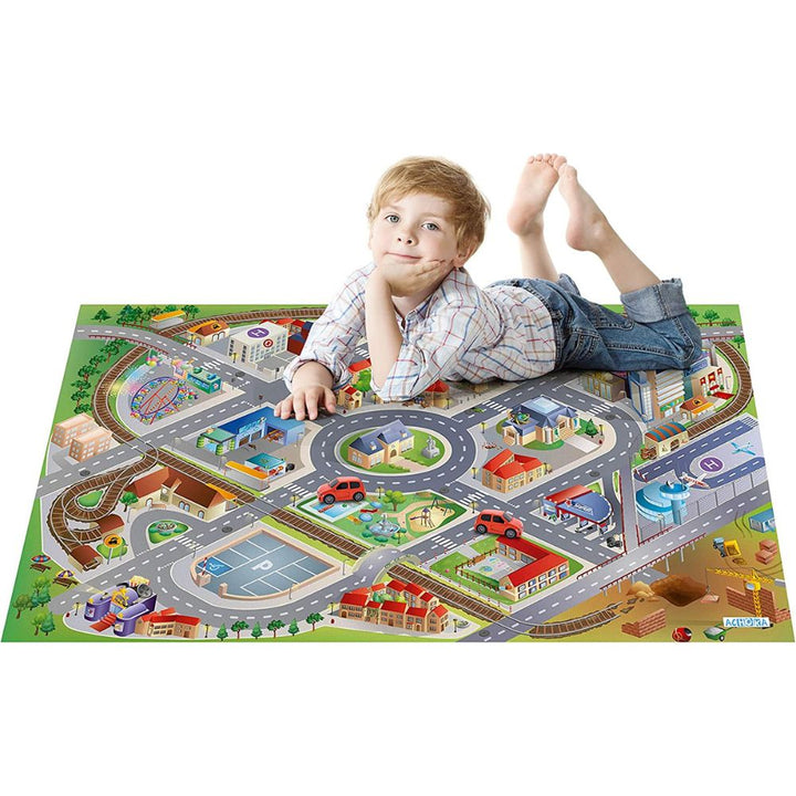 Grand Tapis de jeu - La ville - 150 x 100 cm - Eveil Montessori Maroc