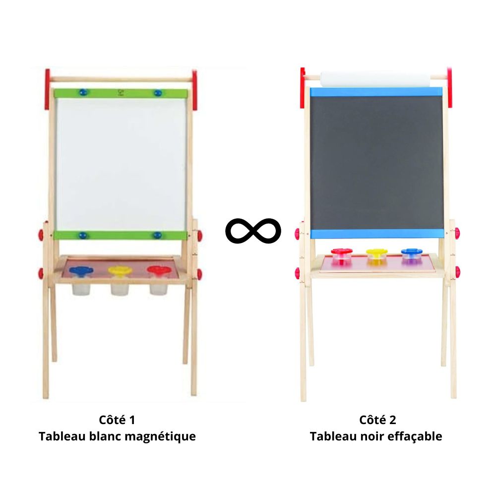 Hape - Tableau Chevalet tout en bois 3 en 1 - Eveil Montessori Maroc