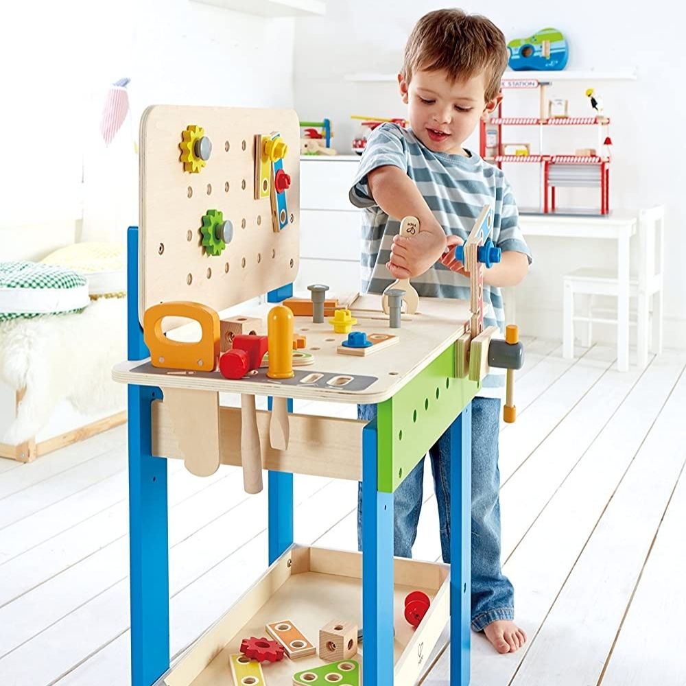 Établi du Bricoleur en Bois, Jouet d'Imitation - Atelier Bricolage - Hape - Eveil Montessori Maroc