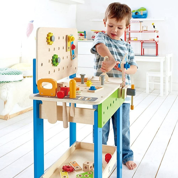 Établi du Bricoleur en Bois, Jouet d'Imitation - Atelier Bricolage - Hape - Eveil Montessori Maroc