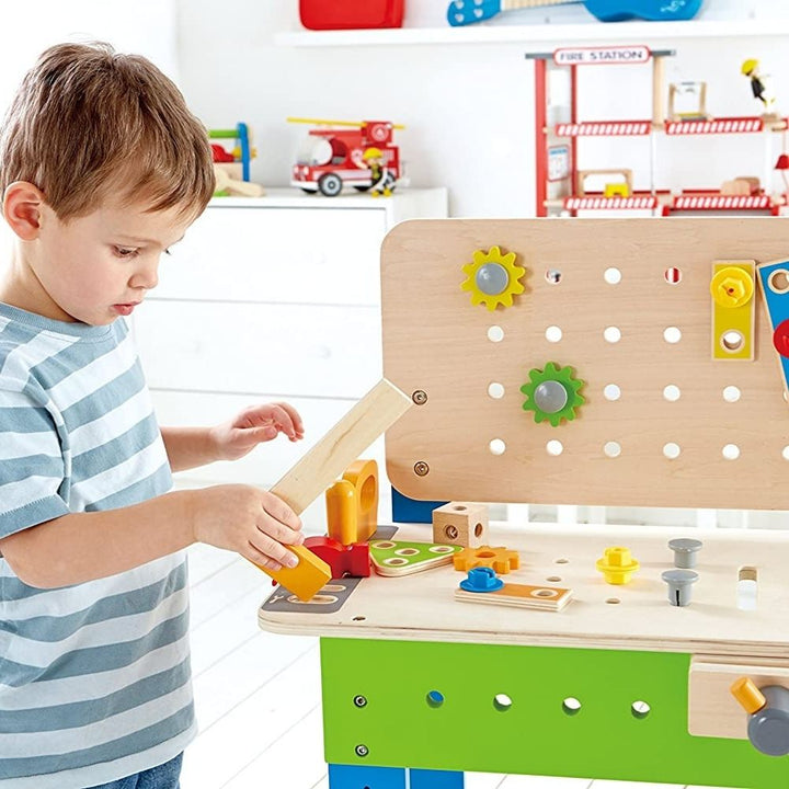 Établi du Bricoleur en Bois, Jouet d'Imitation - Atelier Bricolage - Hape - Eveil Montessori Maroc