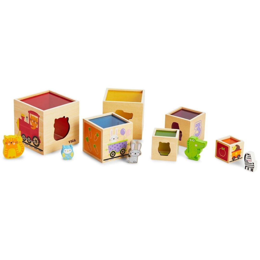 Tour à empiler - Chiffres, formes, couleurs et animaux - Eveil Montessori Maroc