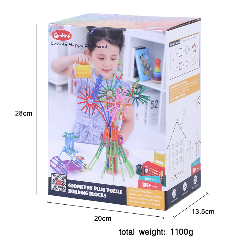 GéoStick - Jeu de construction 800pcs - Eveil Montessori Maroc