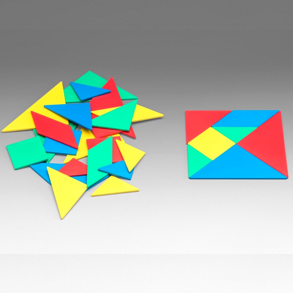 Lot de 4 Tangrams en Re-Plastic® (10 x 10cm) - Eveil Montessori Maroc