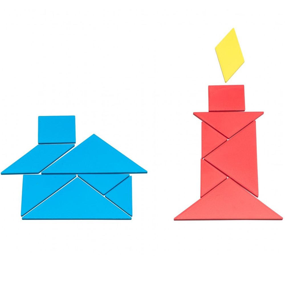 Lot de 4 Tangrams en Re-Plastic® (10 x 10cm) - Eveil Montessori Maroc