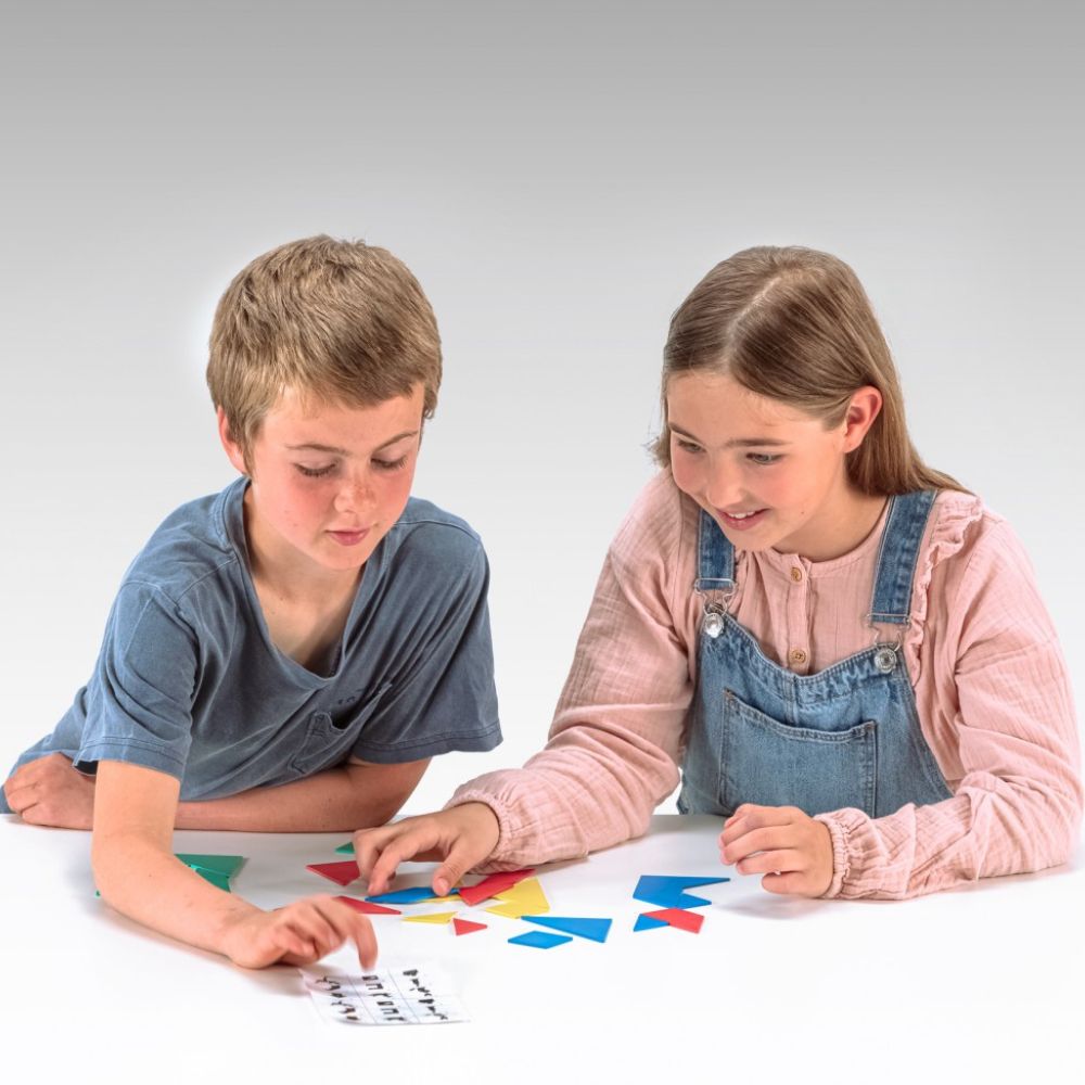 Lot de 4 Tangrams en Re-Plastic® (10 x 10cm) - Eveil Montessori Maroc