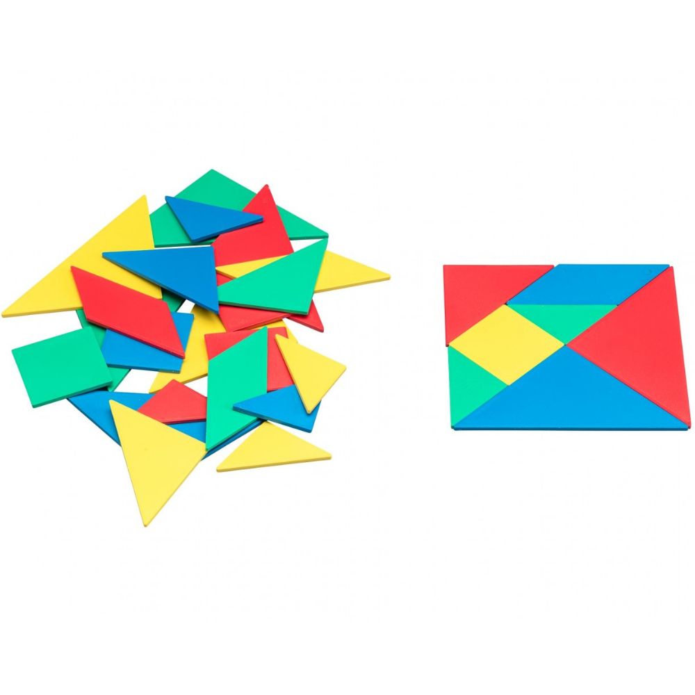 Lot de 4 Tangrams en Re-Plastic® (10 x 10cm) - Eveil Montessori Maroc