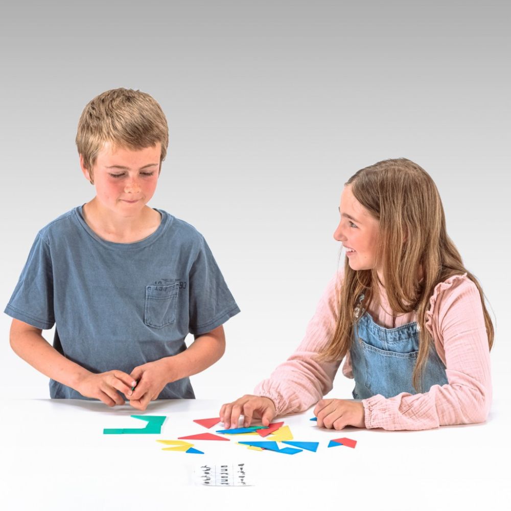 Lot de 4 Tangrams en Re-Plastic® (10 x 10cm) - Eveil Montessori Maroc