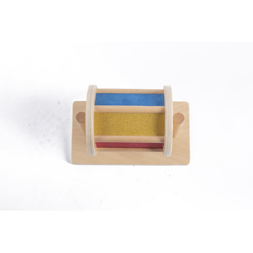 Petit tambour rotatif tactile avec miroir - Eveil Montessori Maroc