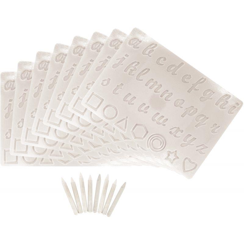 Plateau Tracés des lettres minuscules "cursives" avec un stylet - Eveil Montessori Maroc