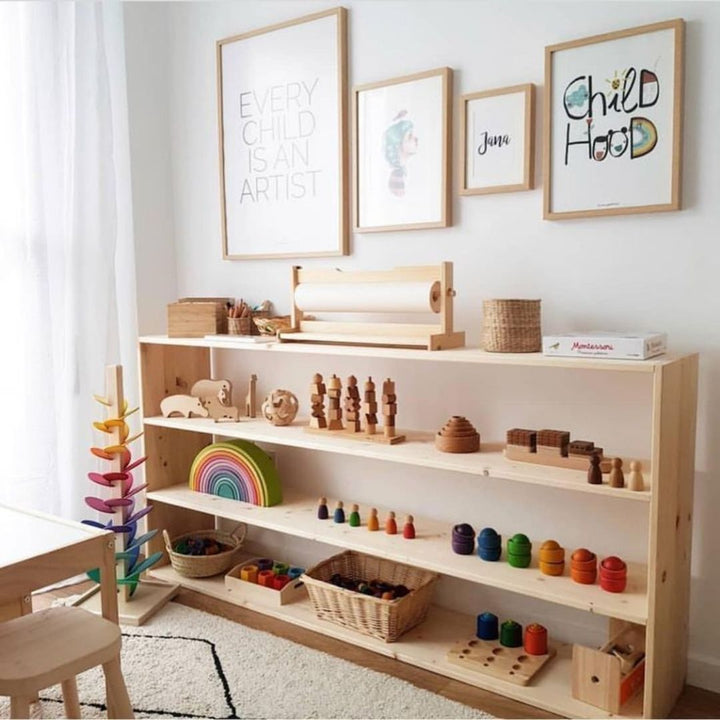 Meuble Montessori - 4 étagères (120x30x60cm) - Eveil Montessori Maroc