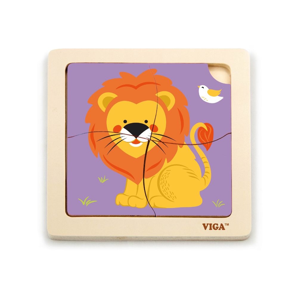 Puzzle 4 pièces - Lion - Eveil Montessori Maroc