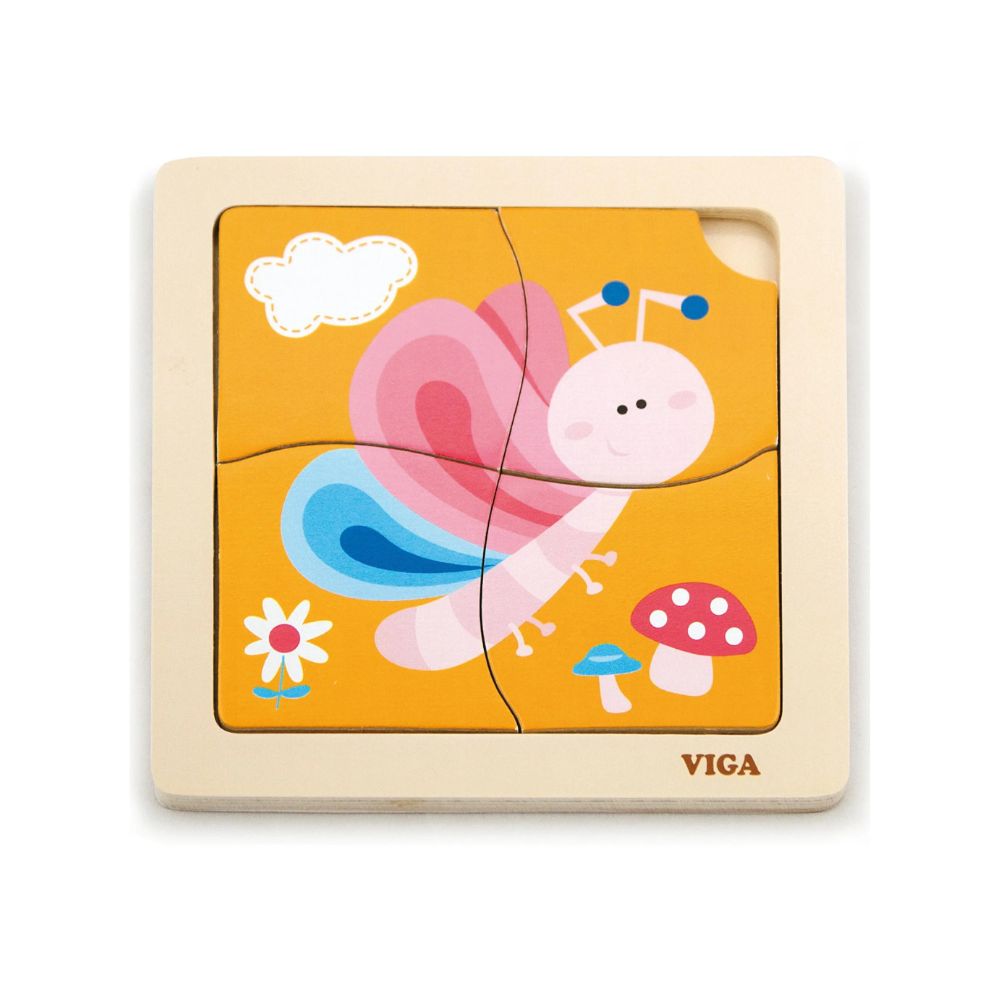 Puzzle 4 pièces - Papillon - Eveil Montessori Maroc