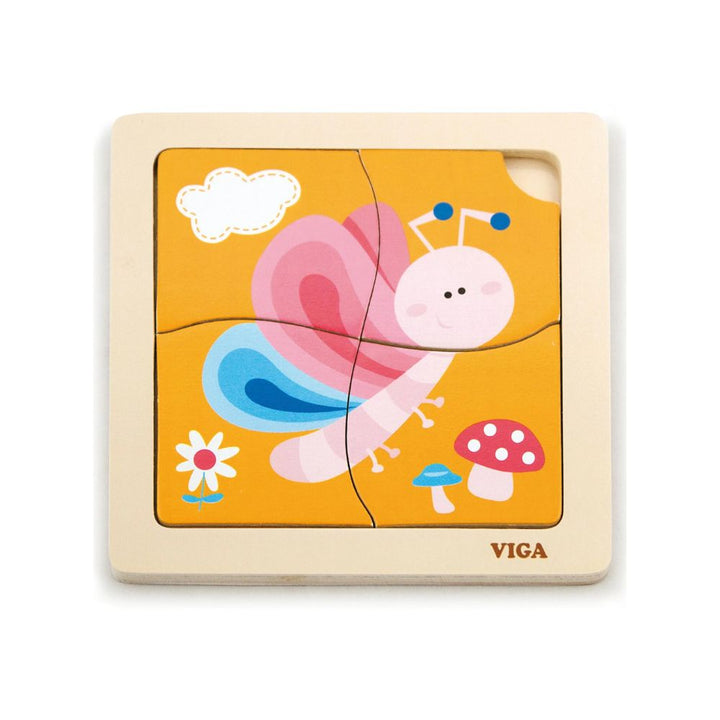 Puzzle 4 pièces - Papillon - Eveil Montessori Maroc