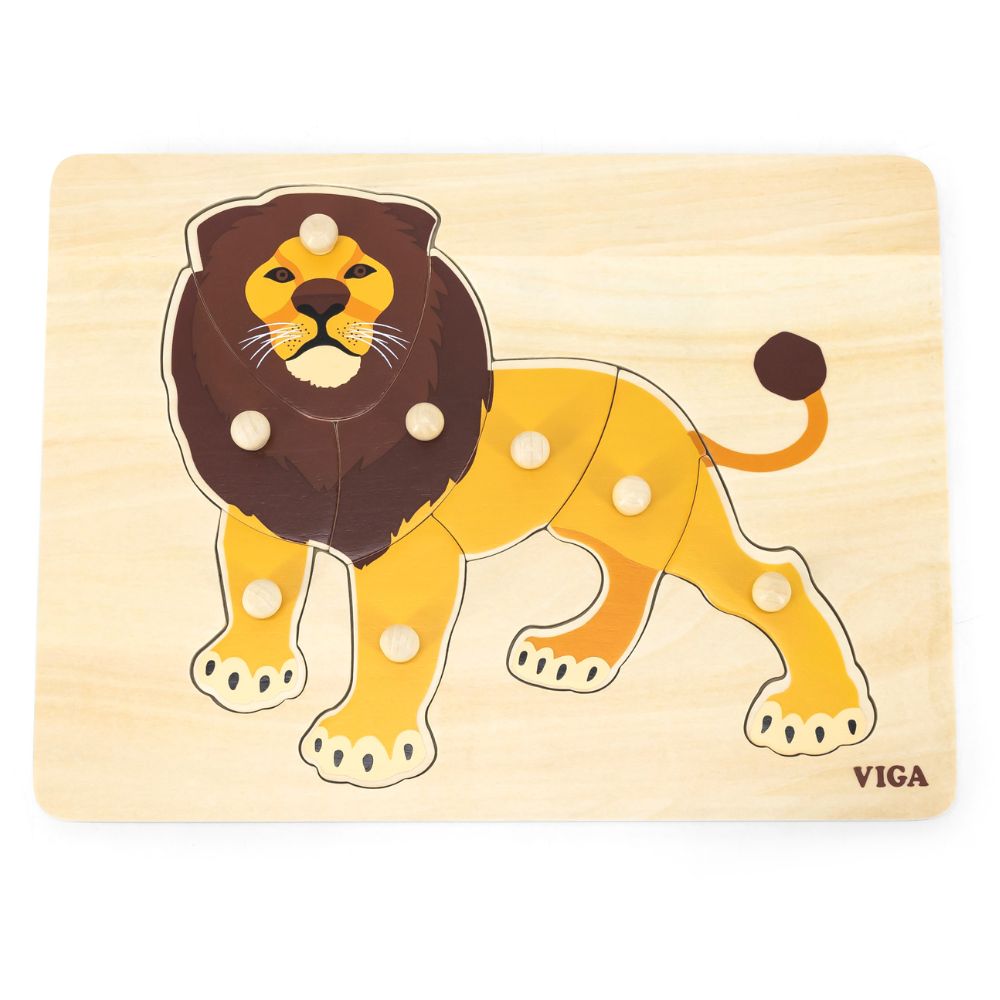 Puzzle Montessori lion - 8 pièces - Eveil Montessori Maroc