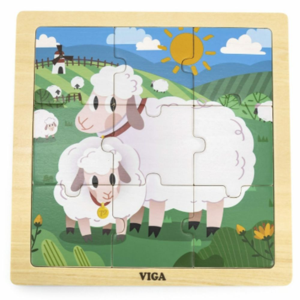 Puzzle 9 pièces - Mouton et son petit - Eveil Montessori Maroc