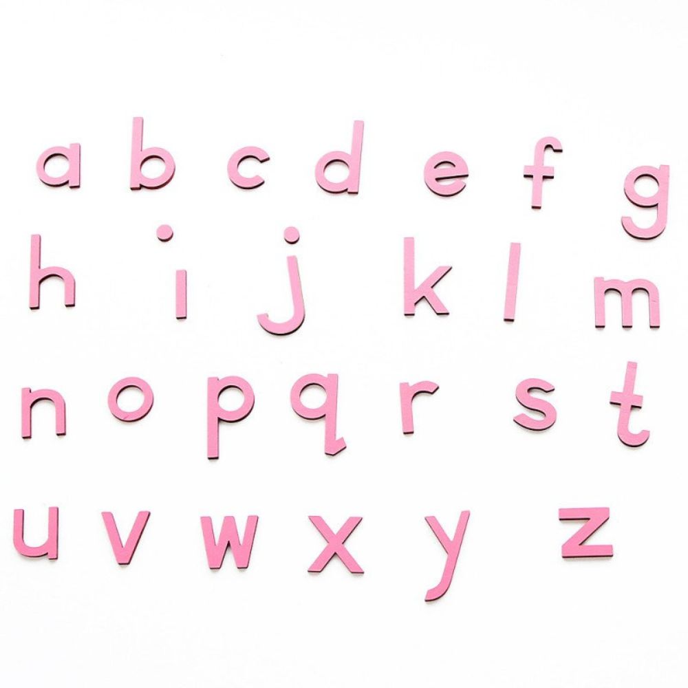 Petit alphabet mobile script rose - Eveil Montessori Maroc