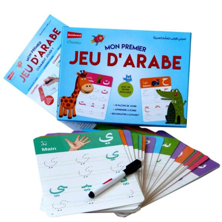 Mon premier jeu d'arabe (avec feutre effaçable) - لعبتي الأولى لتعلم العربية - Eveil Montessori Maroc