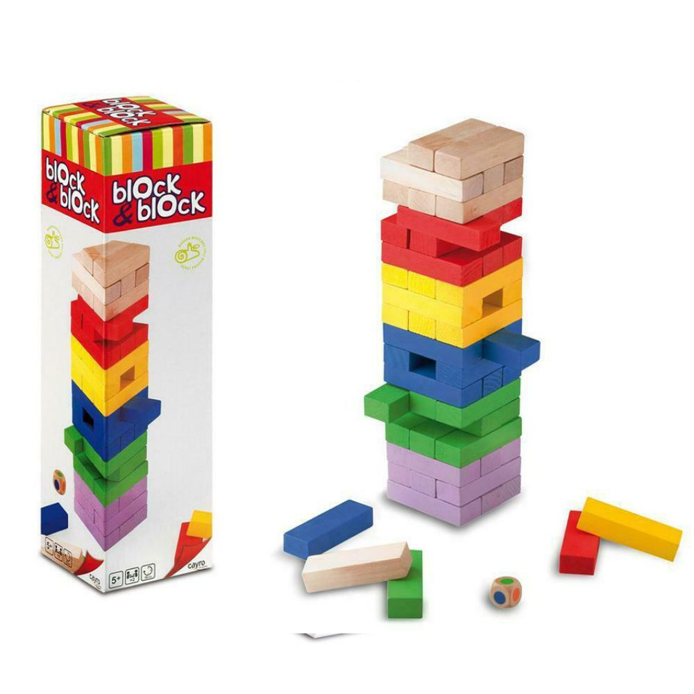 Tour en Bois Block & Block Colors - Eveil Montessori Maroc