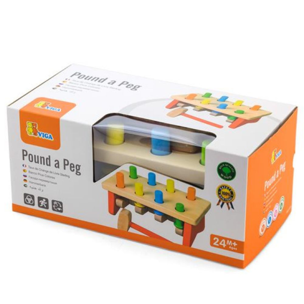 Planche à clous et marteau, multicolore - Eveil Montessori Maroc