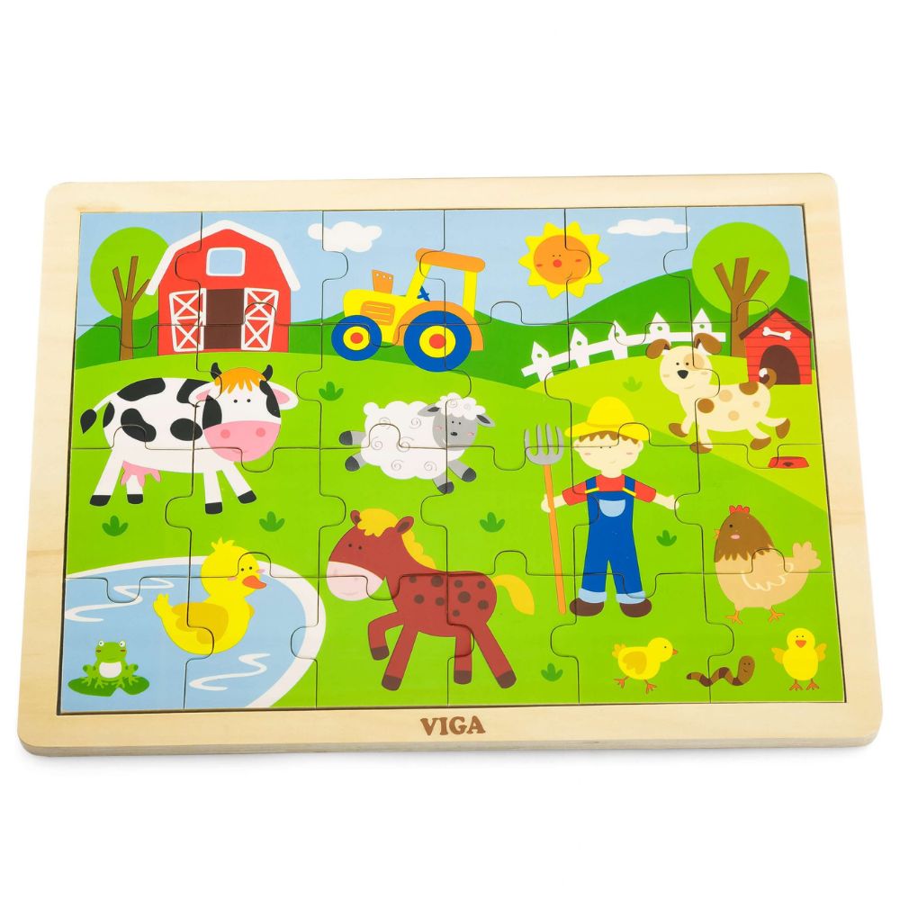 Puzzle en bois Ferme - 24 Pcs - Eveil Montessori Maroc